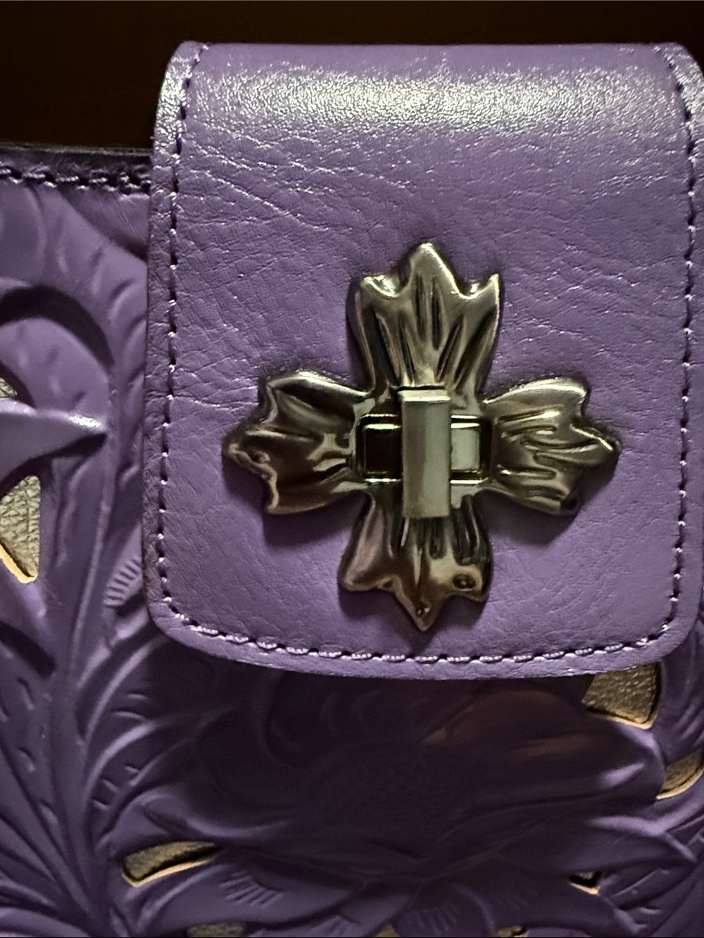 Patricia Nash Rosina Floral Embossed Women's Satchel Bag - Picture 2 of 16